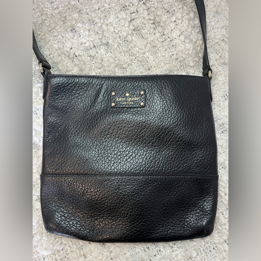 Kate Spade Black Bay Street Cora Pebbled Leather Crossbody Bag
